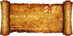 Sterlik Erik névjegykártya