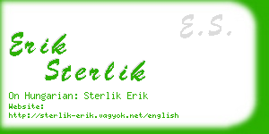 erik sterlik business card